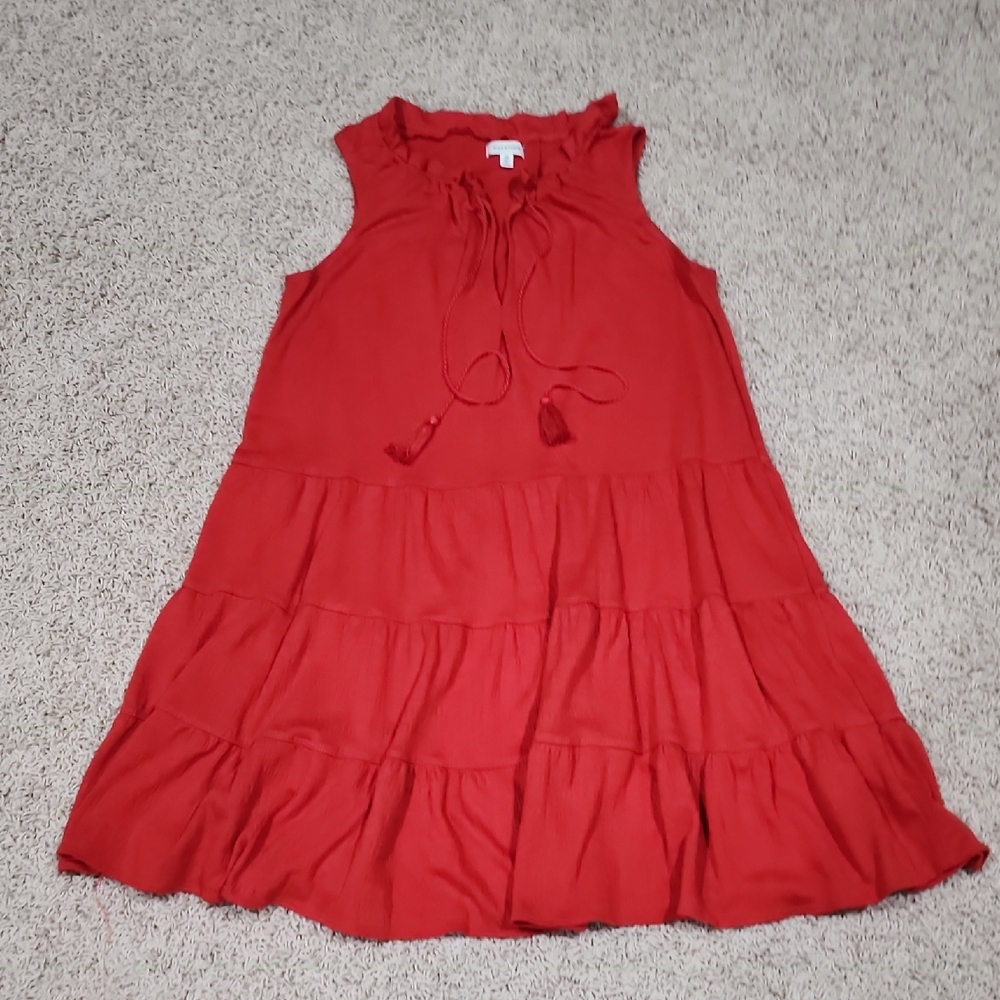 Max Studio Red Sleeveless Casual Dress